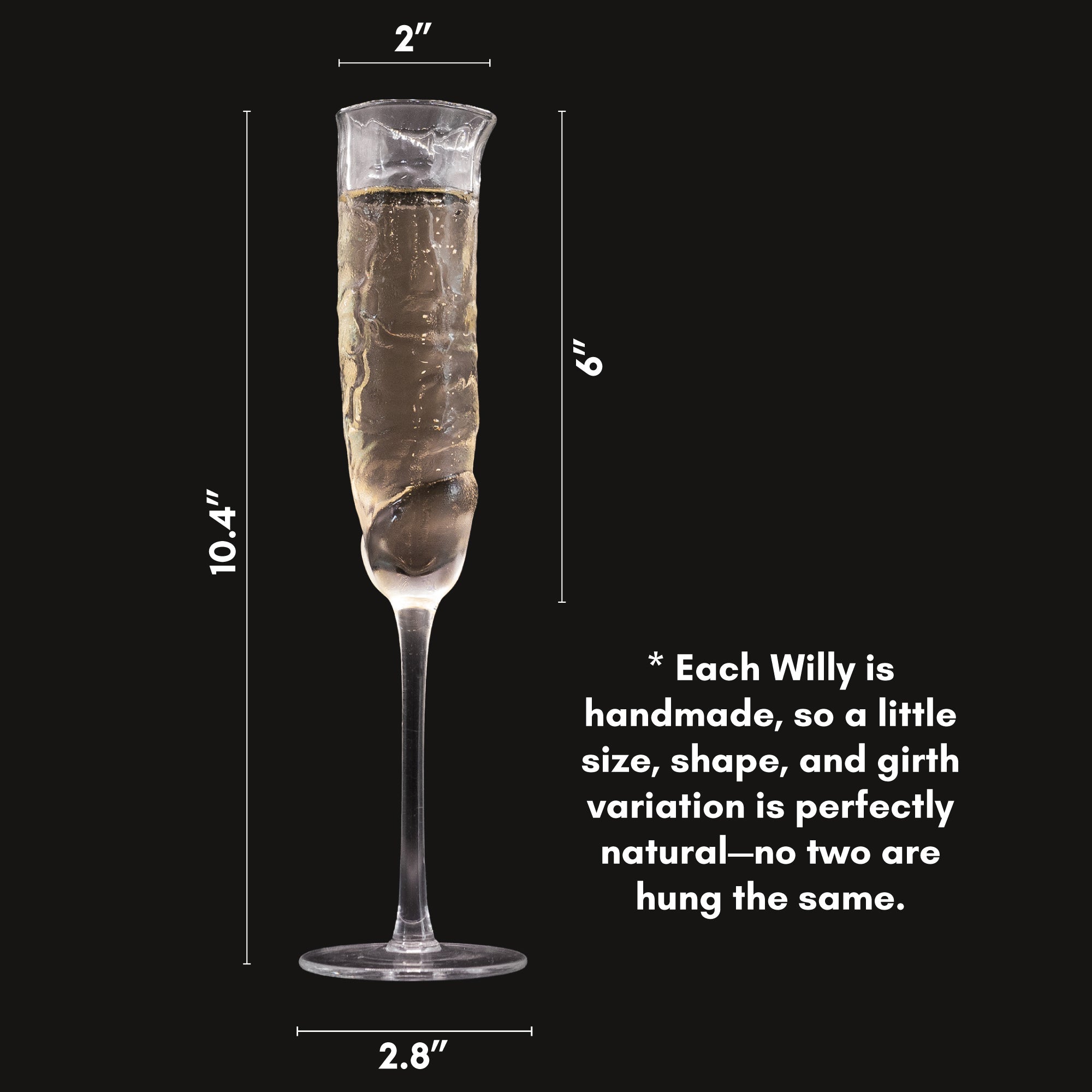 The Willy - Clear Glass - xoxo, Klinkys